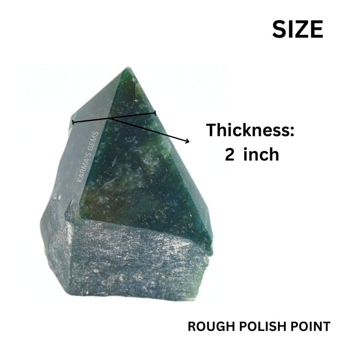 MOSS AGATE STONE CUT BASE POLISH POINT