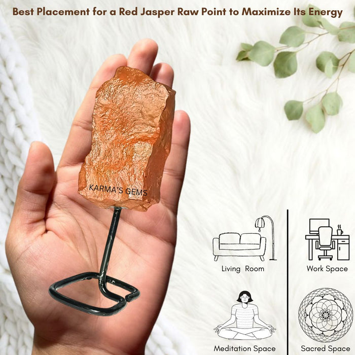 RAW RED JASPER STONE ON STAND