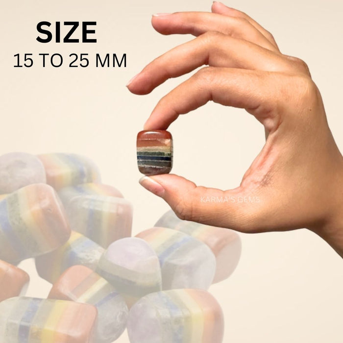 1 PIECE 15 TO 25 MM SEVEN CHAKRA POLISH TUMBLED STONE