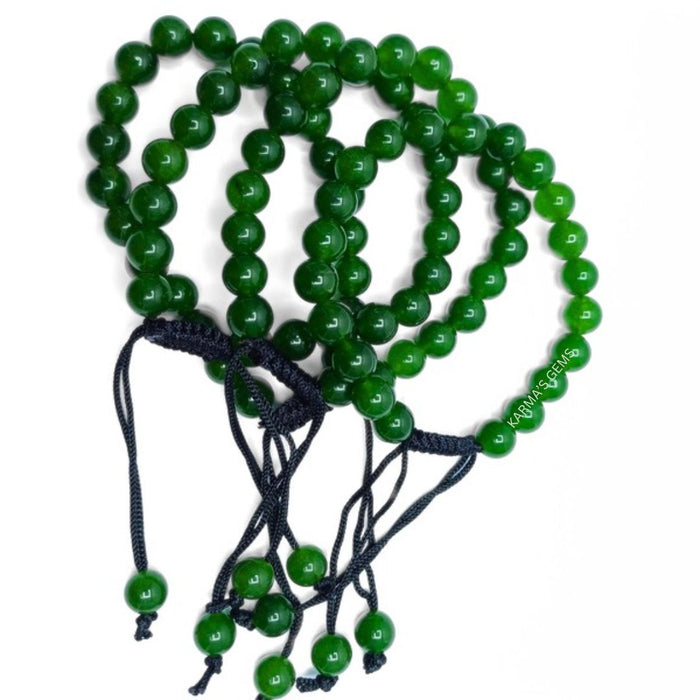 8 MM BEADS GREEN JADE STRING BRACELET
