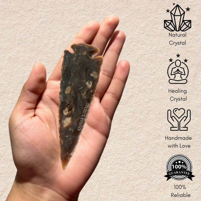3" TO 3.5" FANCY JASPER SPEARHEAD ARROWHEAD