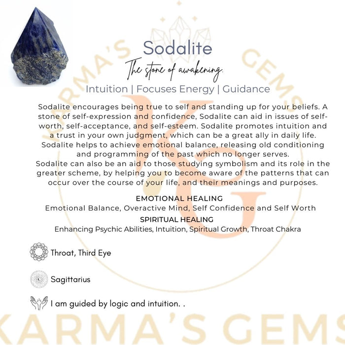 SODALITE STONE CUT BASE POLISH POINT