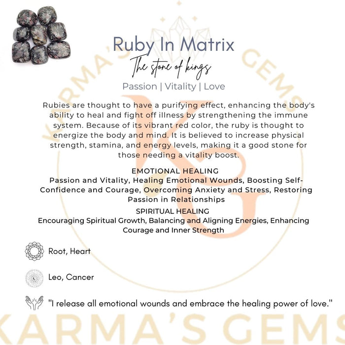 25 TO 35 MM RUBY IN METRIX TUMBLED STONE