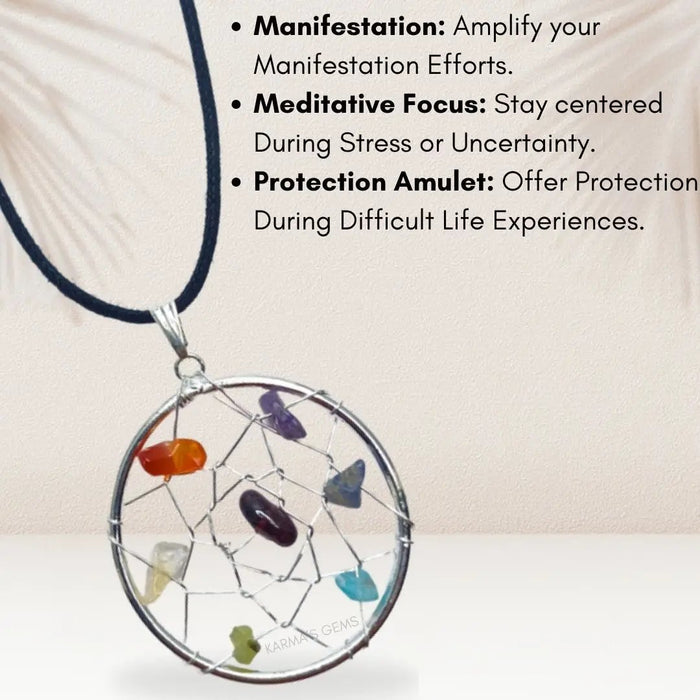 SPYDER CAGE SEVEN CHAKRA STONE PENDANT Karmas Gems