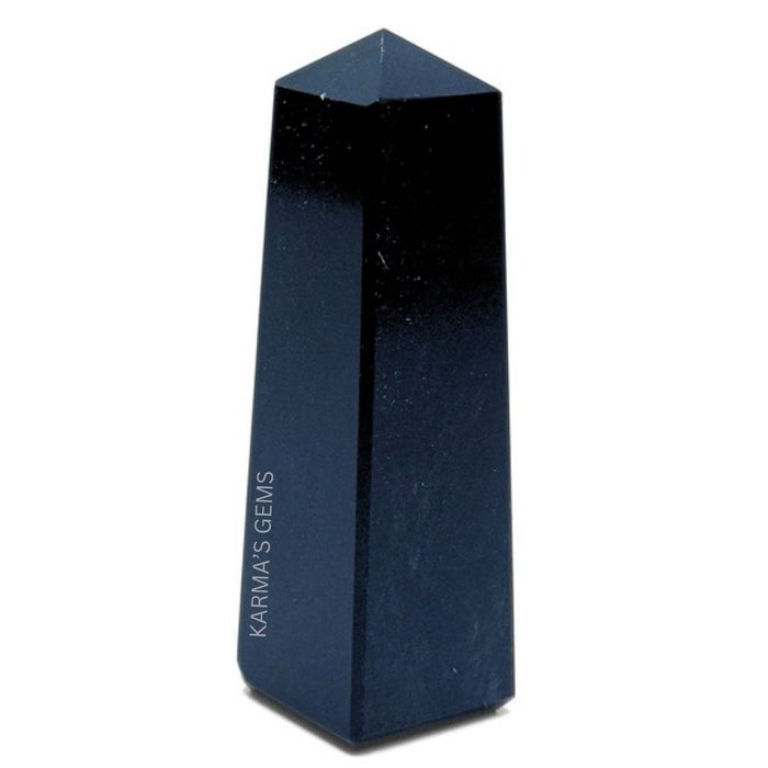 4 CORNER BLACK OBSIDIAN OBELISK