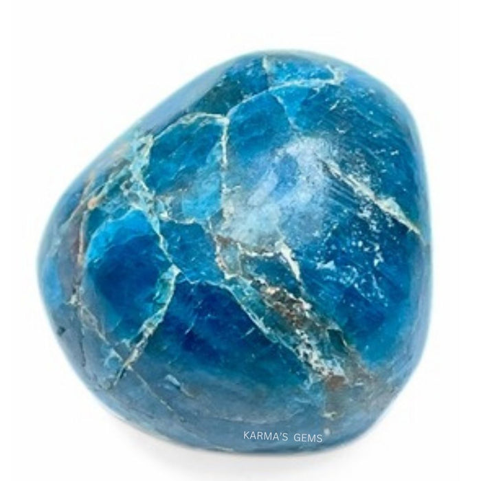 1 PIECE 15 TO 25 MM BLUE APATITE POLISH TUMBLED STONE