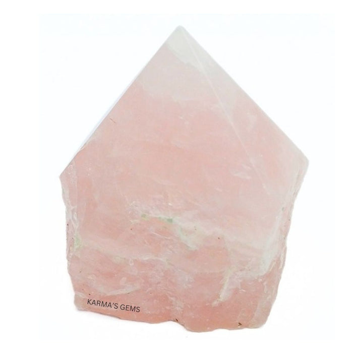 ROSE QUARTZ STONE CUT BASE POLISH POINT