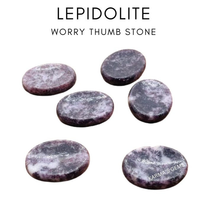 LEPIDOLITE WORRY THUMB STONE
