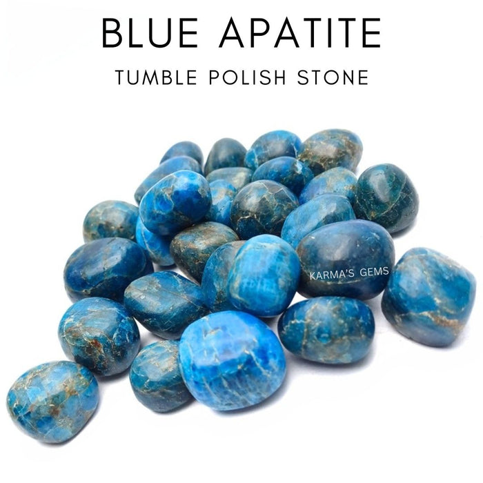 1 PIECE 15 TO 25 MM BLUE APATITE POLISH TUMBLED STONE