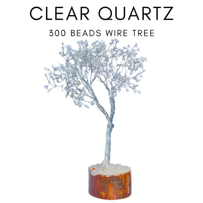 300 BEADS CLEAR QUARTZ STONE WIRE TREE