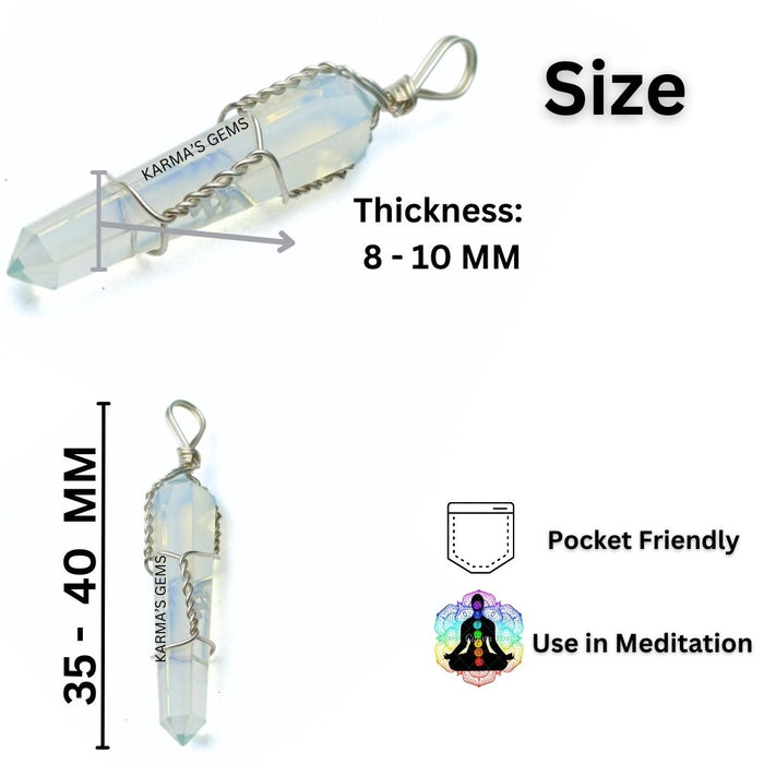 DOUBLE POINT OPALITE WRAPPED PENDANT