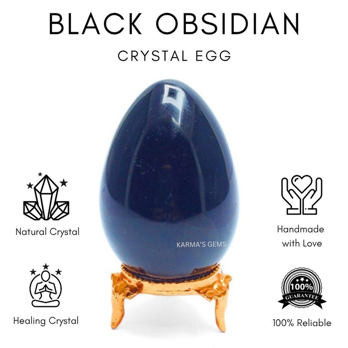 POLISHED BLACK OBSIDIAN POCKET EGG