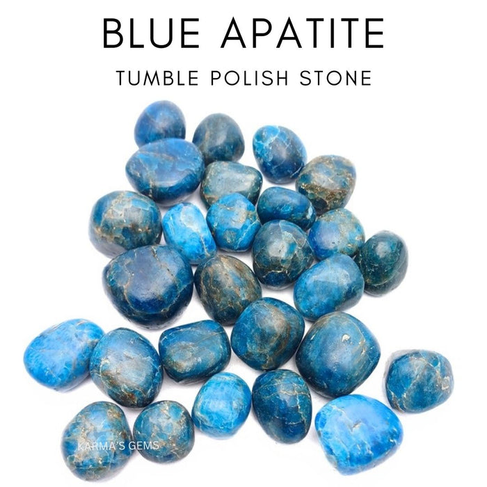 15 TO 25 MM BLUE APATITE POLISH TUMBLED STONE