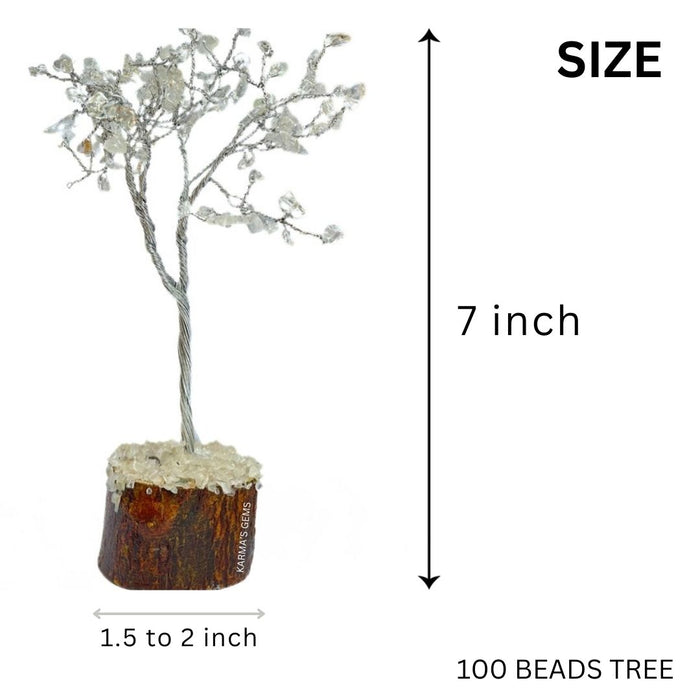 100 BEADS CLEAR QUARTZ WIRE TREE