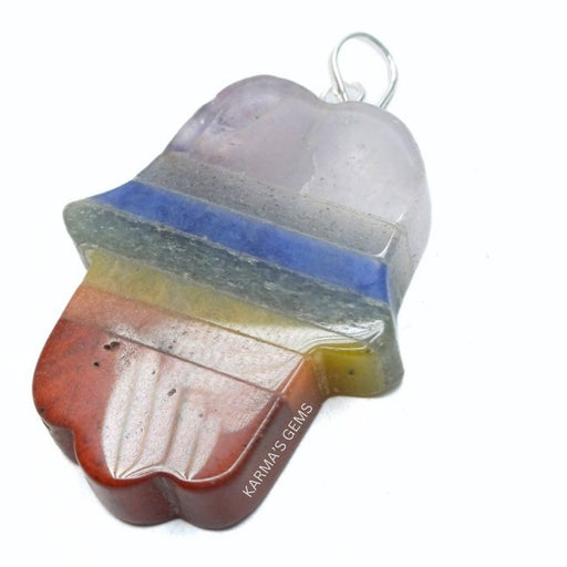SEVEN CHAKRA HAMSA PENDANT Karmas Gems