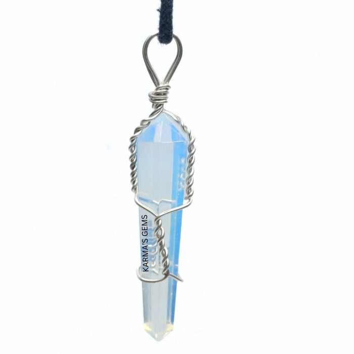DOUBLE POINT OPALITE WRAPPED PENDANT