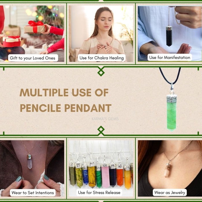 GREEN AVENTURINE POINT PENCIL PENDANT