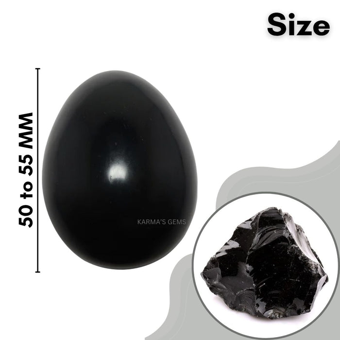 POLISHED BLACK OBSIDIAN POCKET EGG
