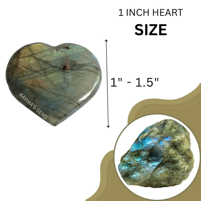 1" LABRADORITE PUFFY HEART