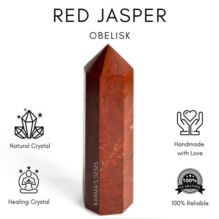 8 CORNER RED JASPER OBELISK
