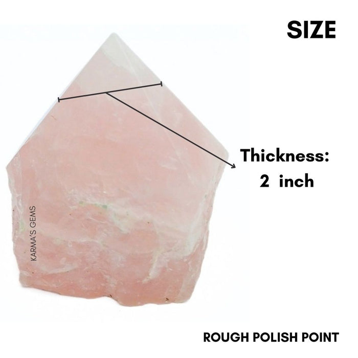 ROSE QUARTZ STONE CUT BASE POLISH POINT