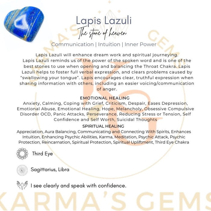 2" LAPIS LAZULI PUFFY HEART