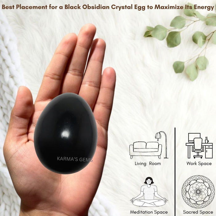 POLISHED BLACK OBSIDIAN POCKET EGG
