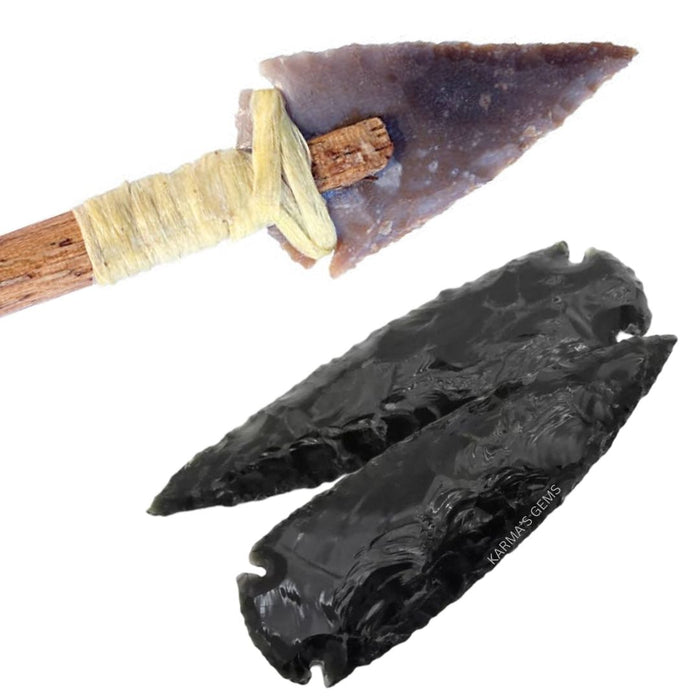 4" TO 4.5" BLACK OBSIDIAN ARROWHEAD