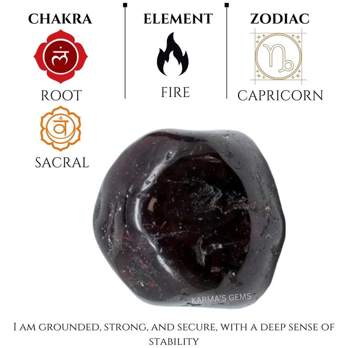 1 PIECE 25 TO 35 MM GARNET TUMBLED STONE