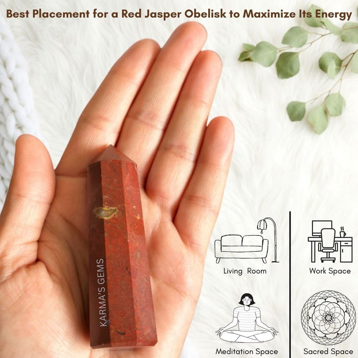8 CORNER RED JASPER OBELISK
