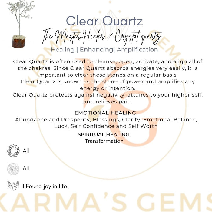 100 BEADS CLEAR QUARTZ WIRE TREE