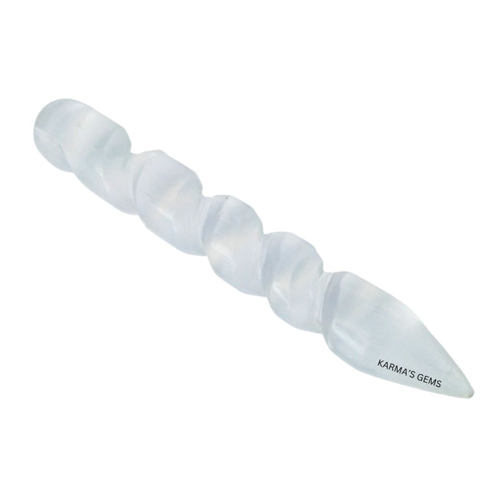SELENITE SPIRAL WAND