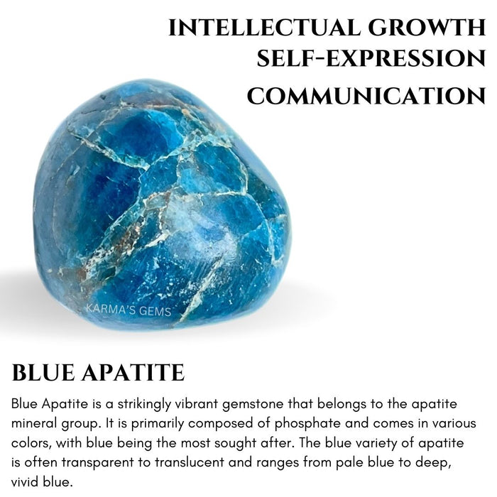1 PIECE 15 TO 25 MM BLUE APATITE POLISH TUMBLED STONE