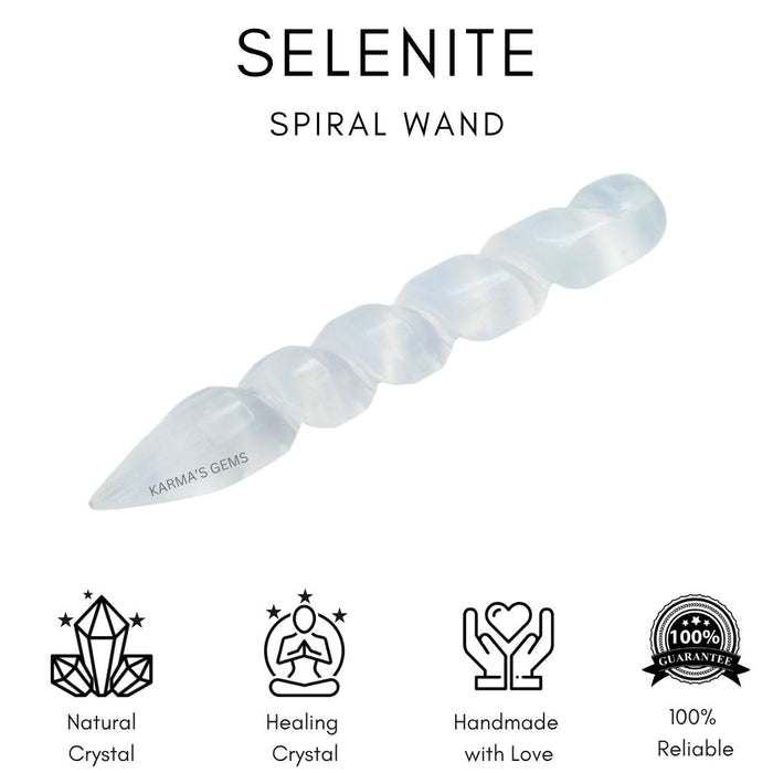 SELENITE SPIRAL WAND