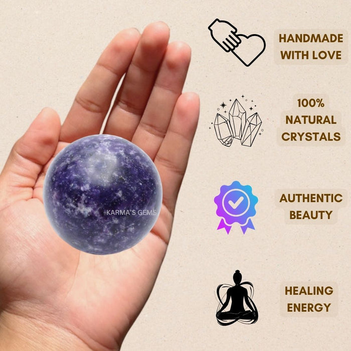 50 TO 55 MM LEPIDOLITE SPHERE