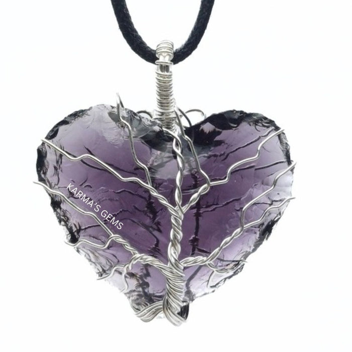 HEART SHAPE AMETHYST WRAPPED PENDANT