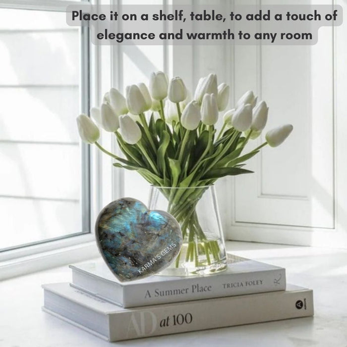 1" LABRADORITE PUFFY HEART