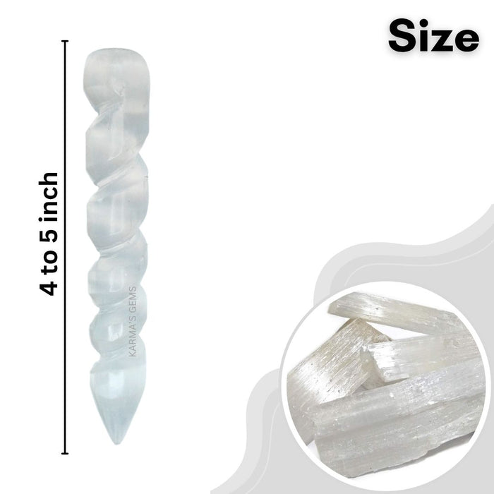 SELENITE SPIRAL WAND