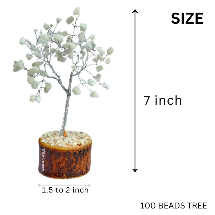 100 BEADS WHITE QUARTZ WIRE TREE