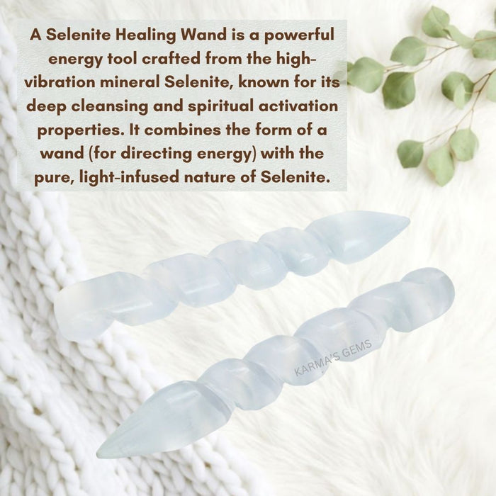 SELENITE SPIRAL WAND