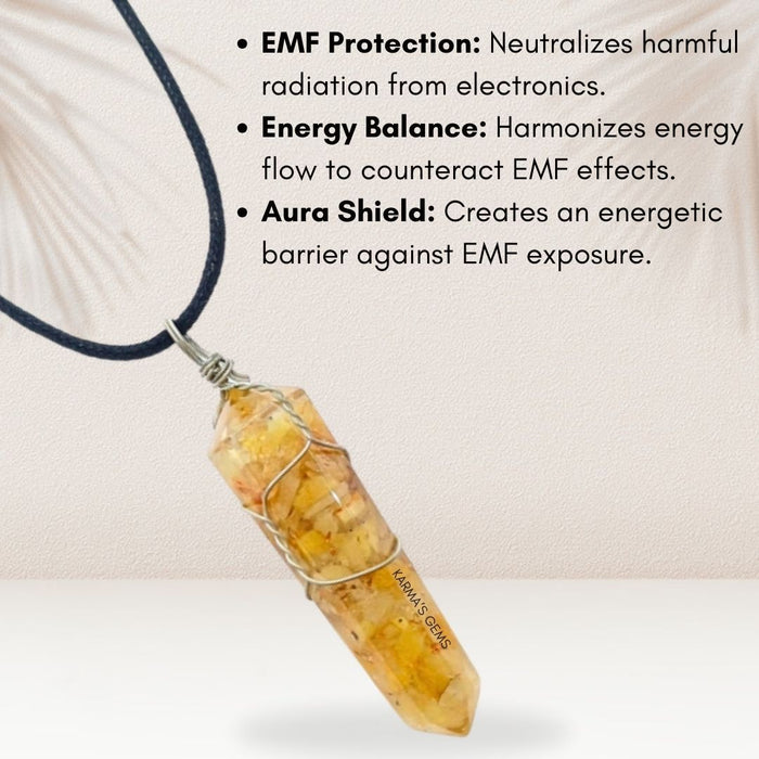 DOUBLE TERMINATED YELLOW AVENTURINE WRAPPED PENDANT