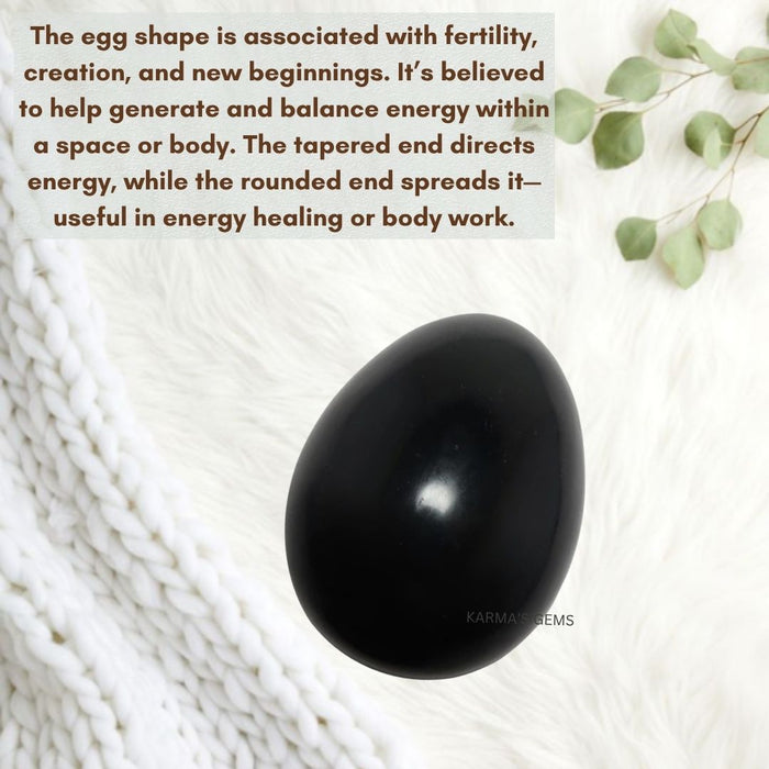 POLISHED BLACK OBSIDIAN POCKET EGG