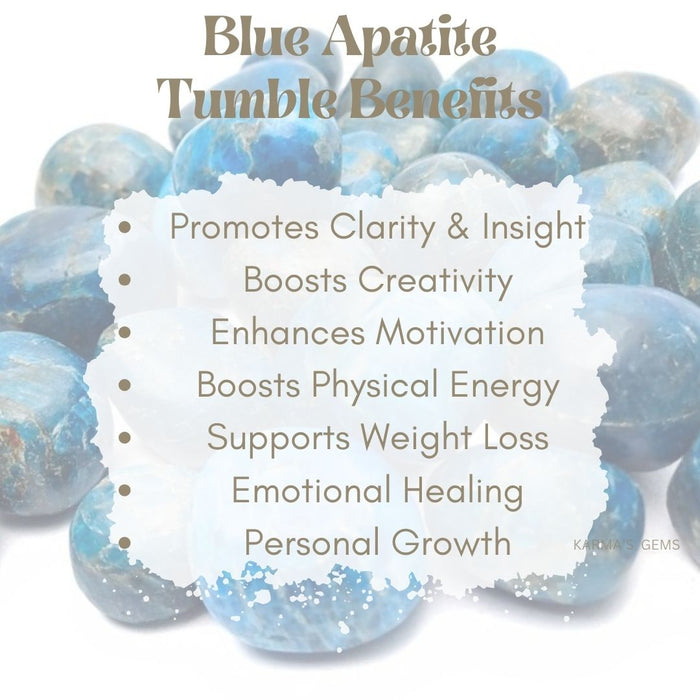 1 PIECE 15 TO 25 MM BLUE APATITE POLISH TUMBLED STONE