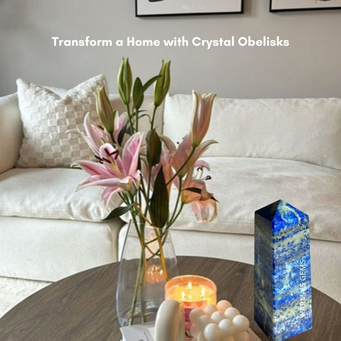 4 CORNER LAPIS LAZULI OBELISK