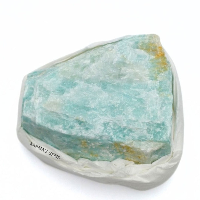 1 PIECE FLAT WRAPPED AMAZONITE ROUGH STONE