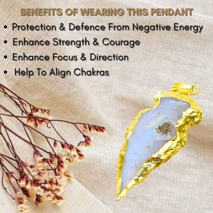ELECTROPLATED ANGELITE STONE PENDANT