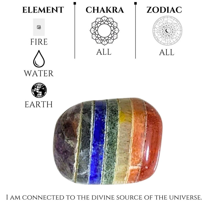 1 PIECE 15 TO 25 MM SEVEN CHAKRA POLISH TUMBLED STONE