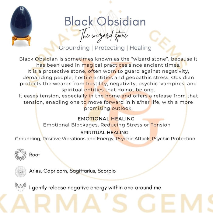 POLISHED BLACK OBSIDIAN POCKET EGG