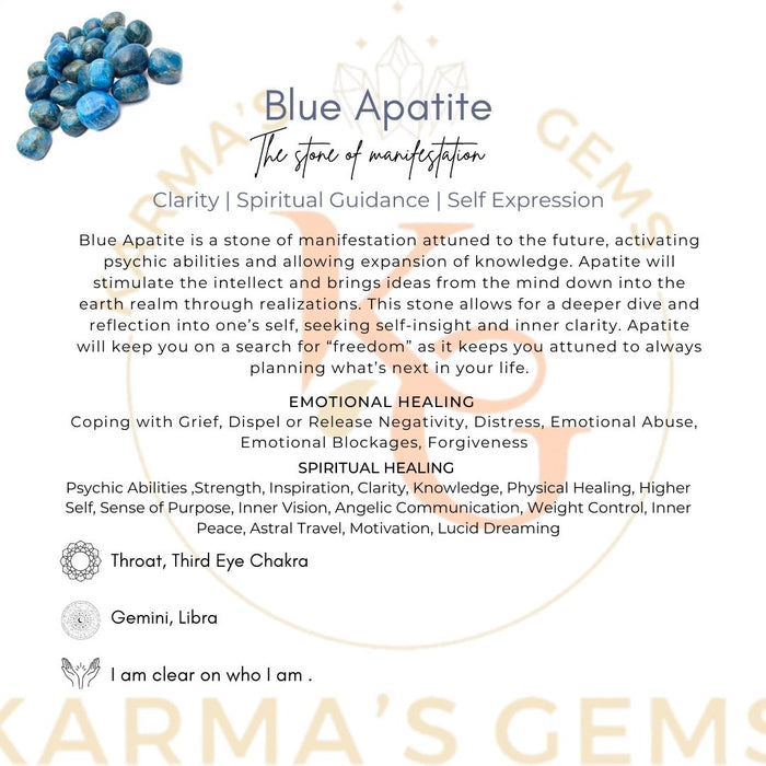 15 TO 25 MM BLUE APATITE POLISH TUMBLED STONE