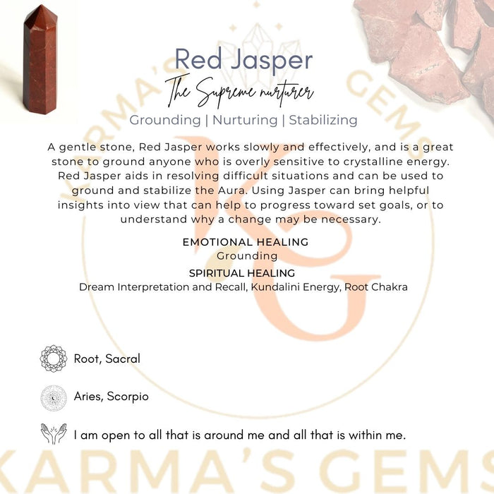 8 CORNER RED JASPER OBELISK